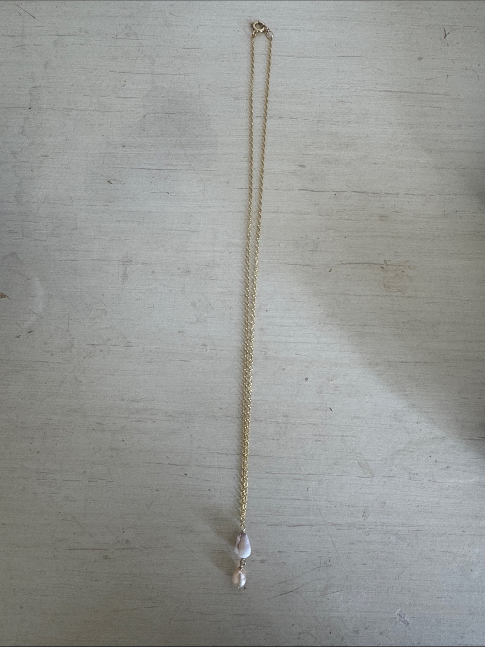 Gold filled shell and pearl necklace